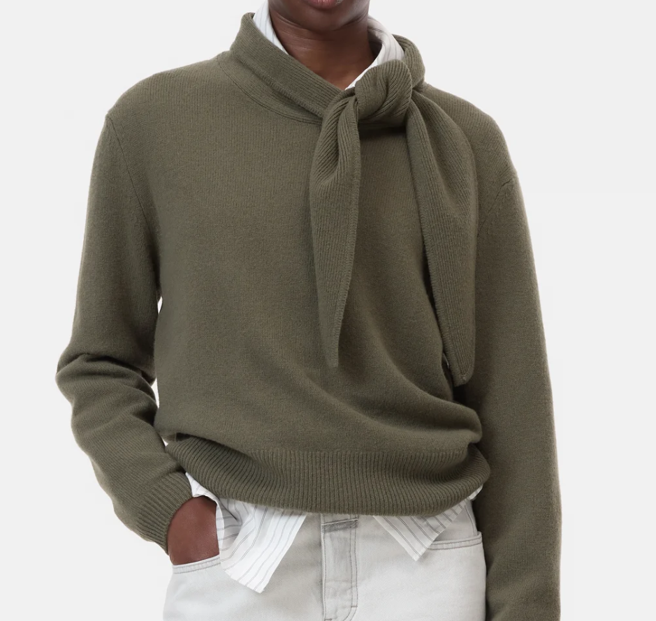 Wool Pullover With Scarf Neck