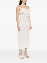 Crepe High Leg Maxi Dress In Cream