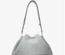 Dove Suede Denim Bucket Bag