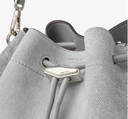 Dove Suede Denim Bucket Bag