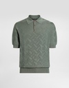 Micro Dot Stitch Silk Polo Shirt