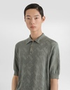 Micro Dot Stitch Silk Polo Shirt