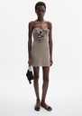 Sleeveless Crepe Beach Mini Dress In Light Brown
