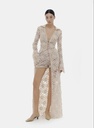 Ladies Coat Beige Floral Lace Coat