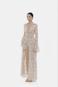Ladies Coat Beige Floral Lace Coat