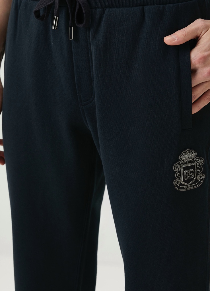 Jersey Trousers With Heraldic Patch