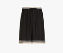 Logo And Stripe Print Vanity Silk Bermuda Shorts