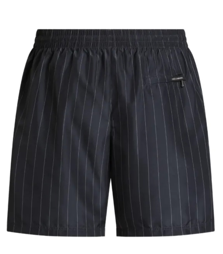 Striped Pattern Drawstring Swim Shorts