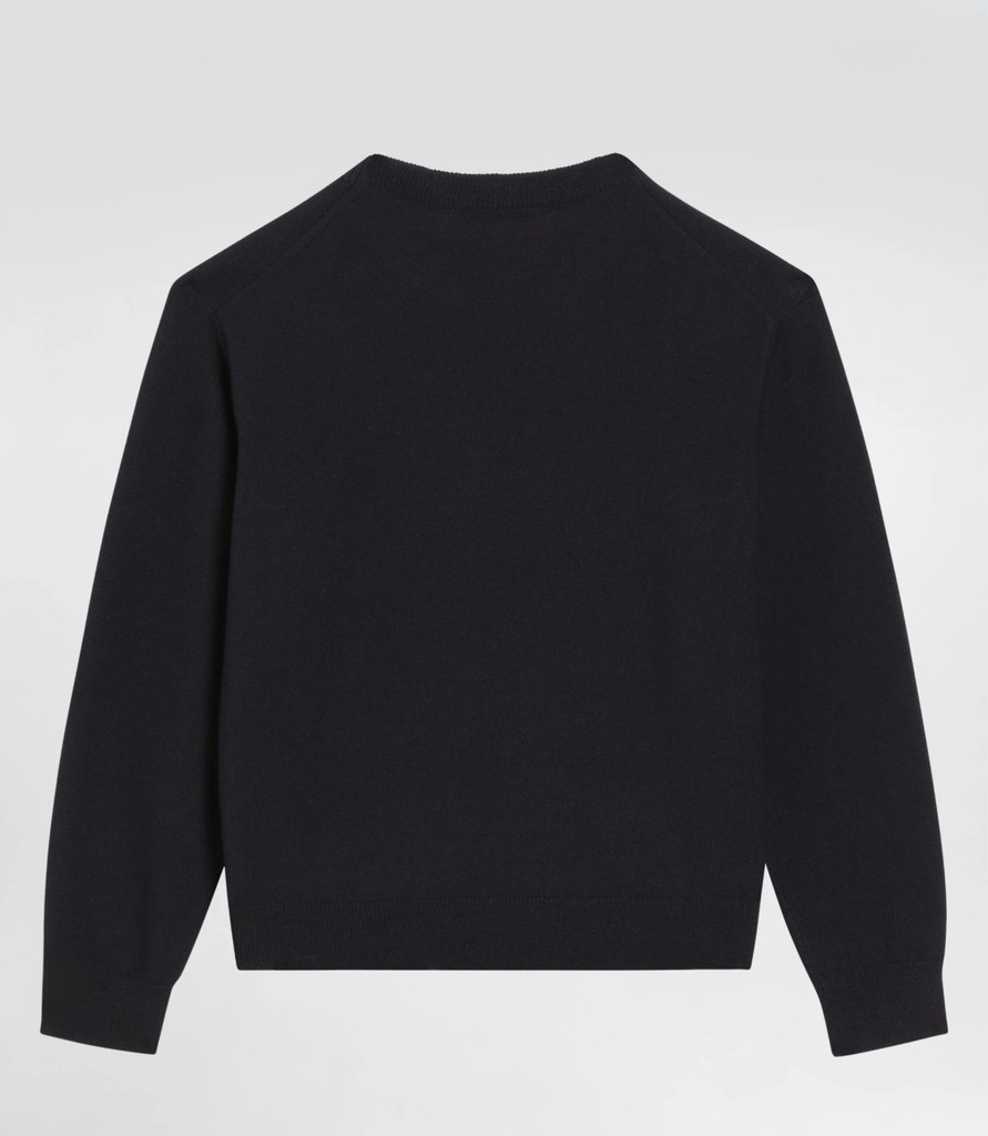 Stockinette Knit Crew Neck Sweater