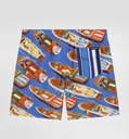 Medium Nylon Swim Shorts With Motorboat Print And Stripes