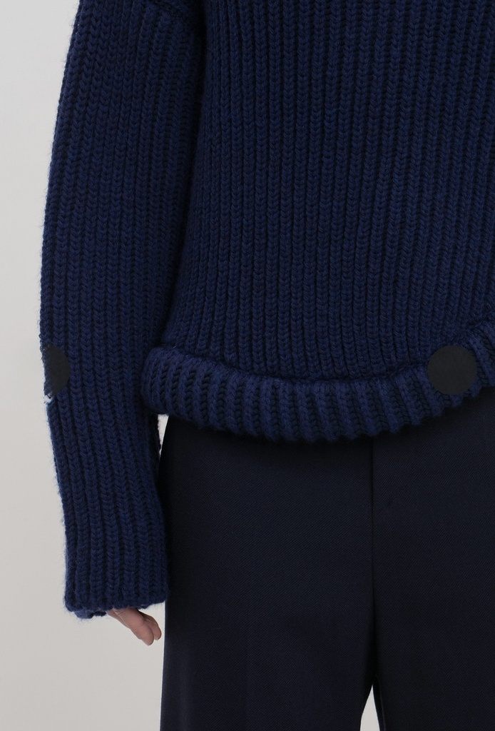 Asymmetric Hem High-Neck Jumper