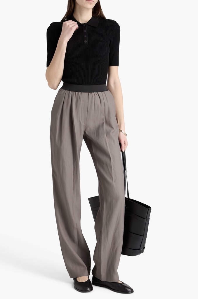 Takaroa Wide-Leg Twill Pants