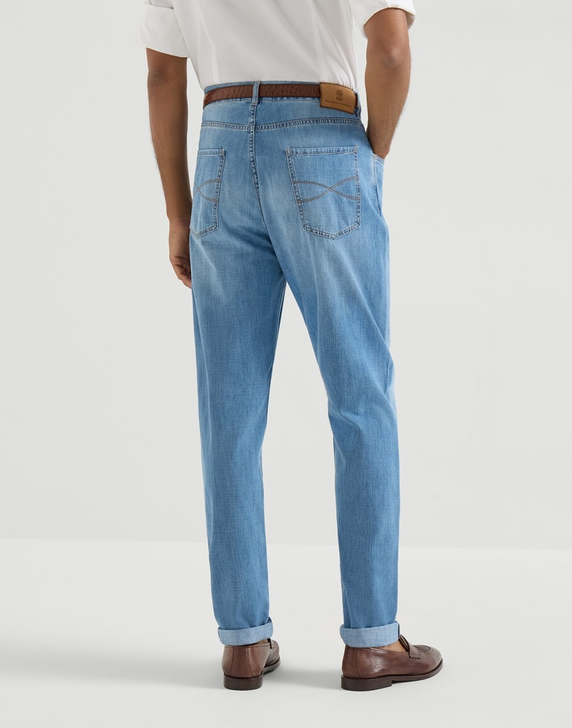 Lightweight Old Denim Iconic Fit Five-Pocket Trousers/Light Blue 
