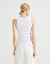 Stretch Cotton Ribbed Jersey Top With Shiny Trim