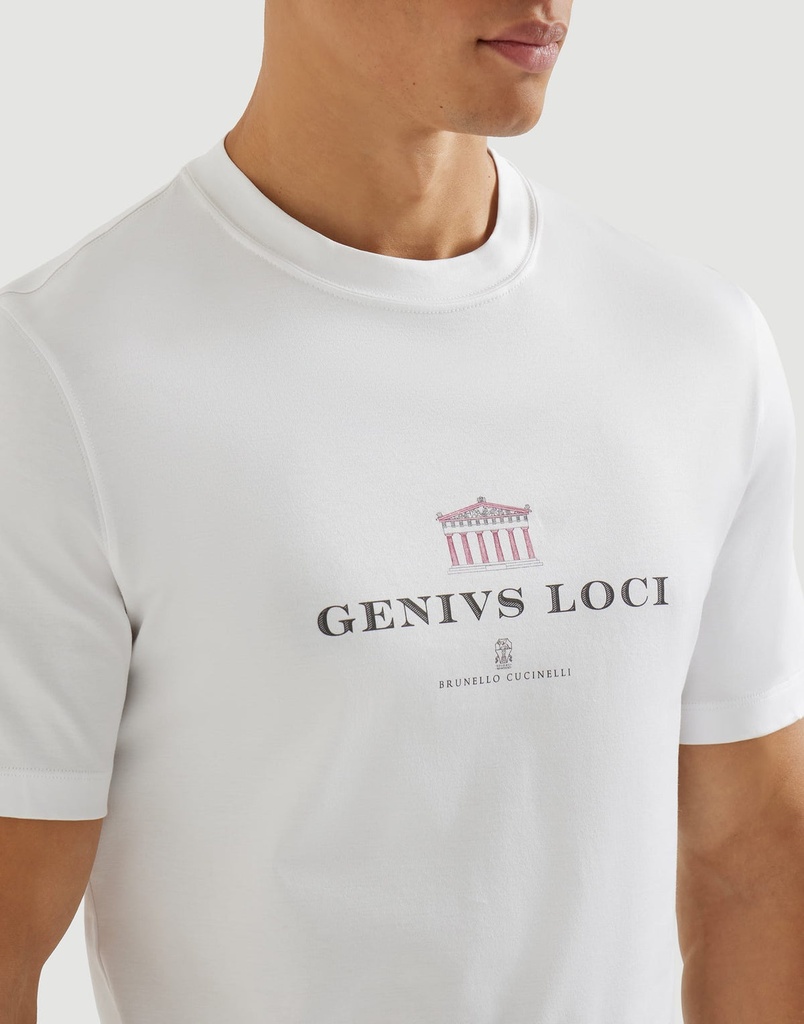 Cotton Jersey Crew Neck T-Shirt With Print