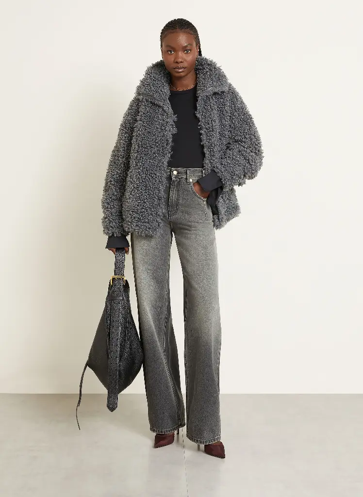 Trousers Lu - Straight Leg Denim Dirty Sand Black