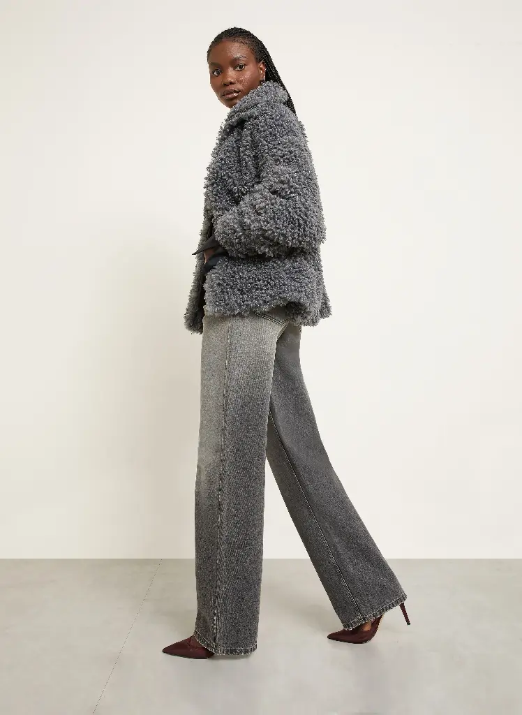 Trousers Lu - Straight Leg Denim Dirty Sand Black