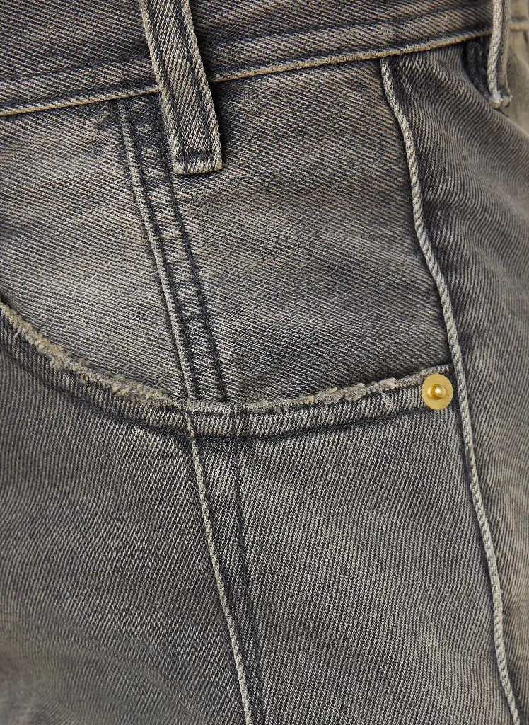 Trousers Lu - Straight Leg Denim Dirty Sand Black