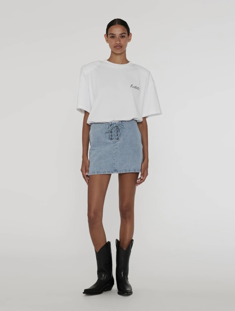 Denim Laced Mini Skirt