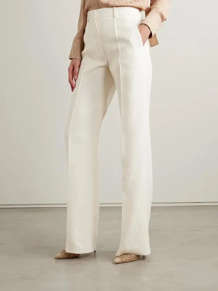 Jacquard Wide-Leg Pants