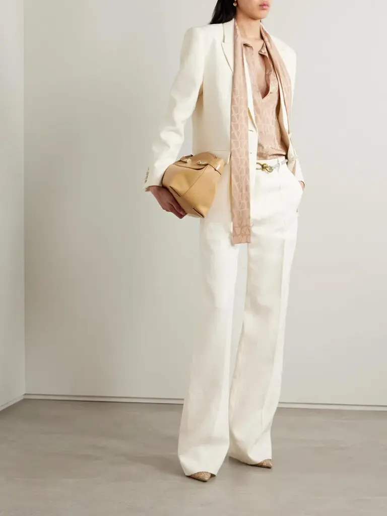 Jacquard Wide-Leg Pants