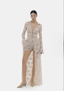 Ladies Coat Beige Floral Lace Coat