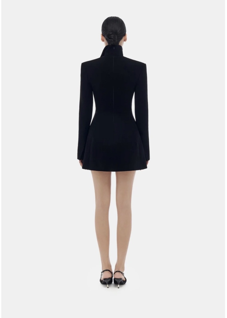 Ladies Dress Black Asymmetrical Crystal Beaded Dress