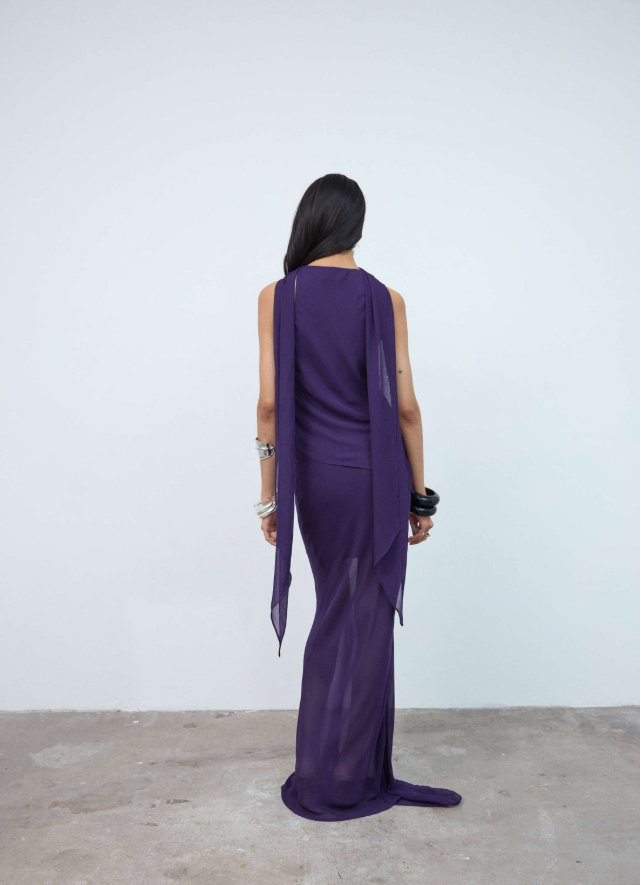 Diosa Top In Purple Geogette 