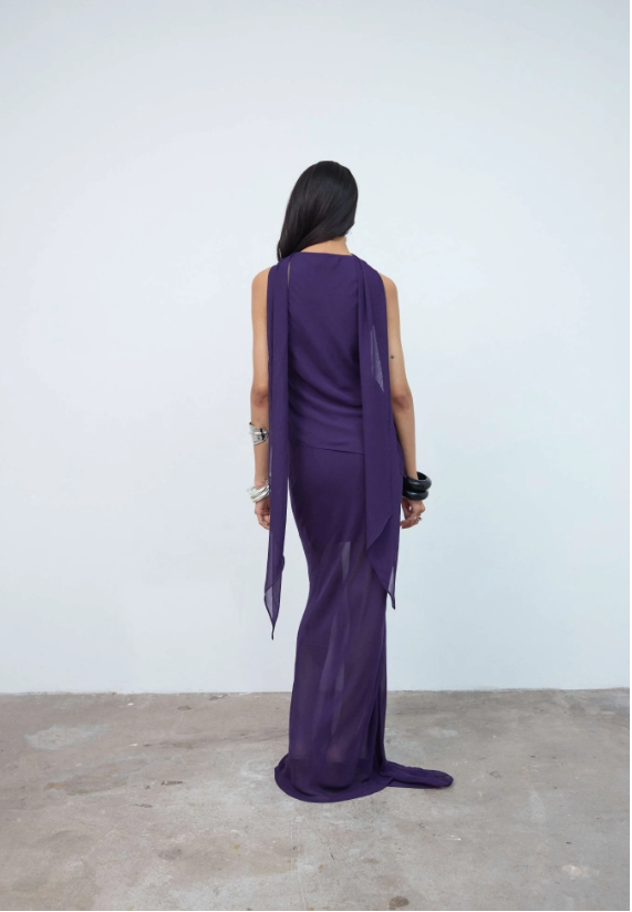 Diosa Skirt In Purple Georgette 
