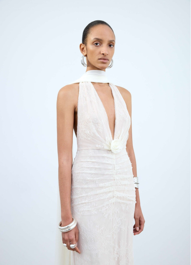 Amora Maxi Dress In Ivory Tulle