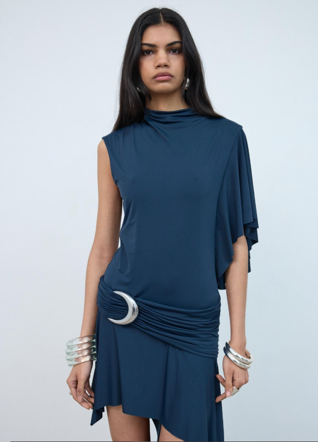 Titan Mini Dress In Midnight Spandex Jersey