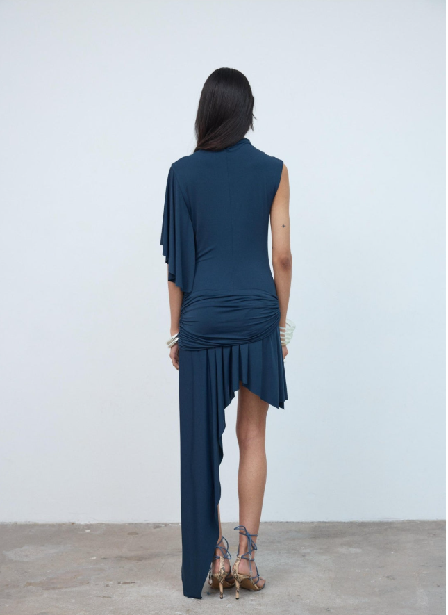 Titan Mini Dress In Midnight Spandex Jersey