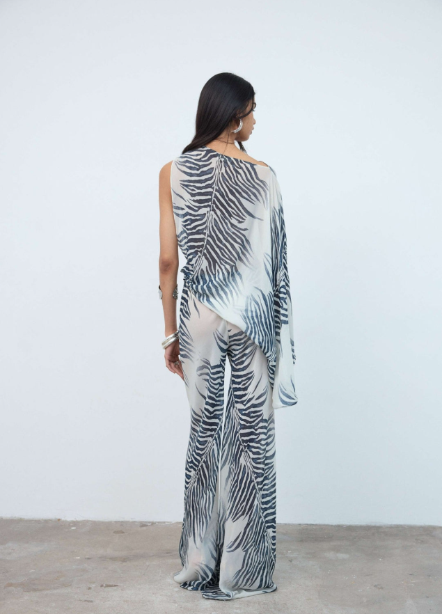 Maha Top In Zebra Georgette 