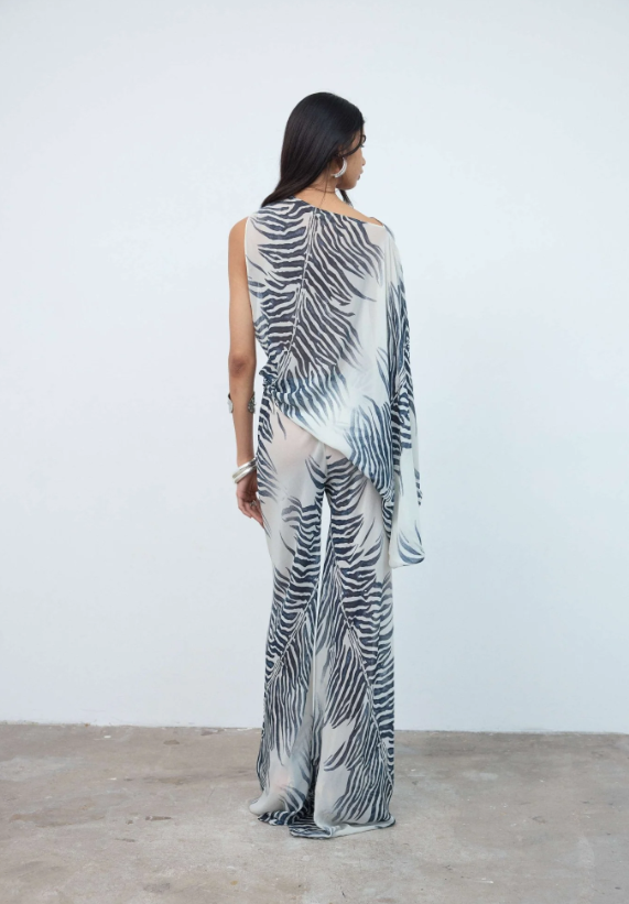 Luma Trouser in Zebra Print  Georgette 