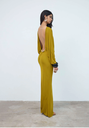 Devana Maxi Dress In Gold Viscose