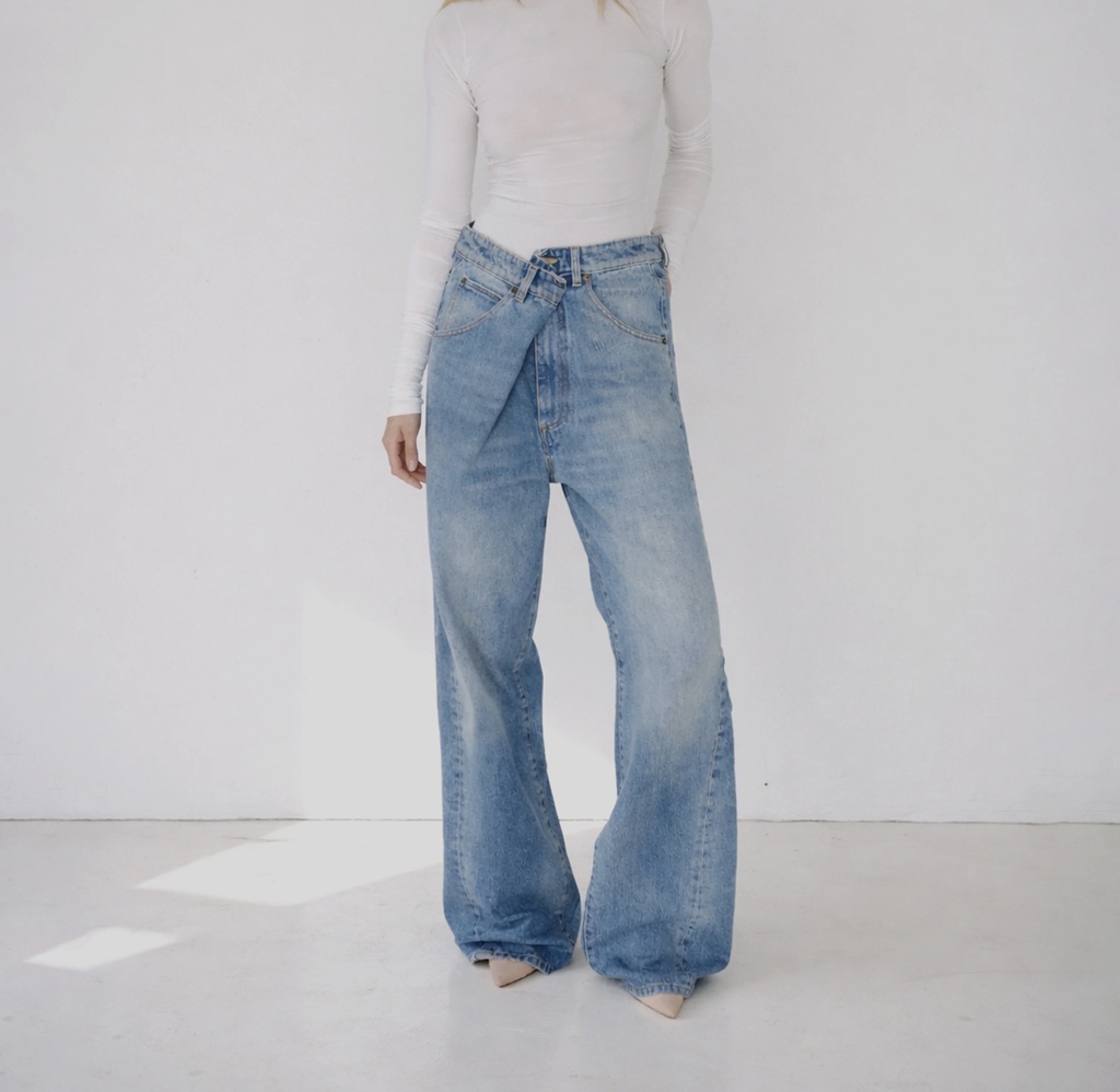 Trousers Ines - Fold Over Denim Light 