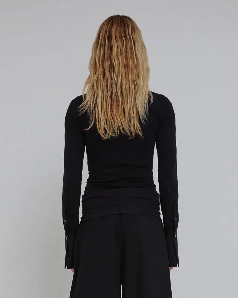 Nora - Shirt Cuff Long Sleeve Crewneck Top