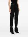 Trousers Marion - Cuff Adorned Straight Leg Fitted Denim Used Black