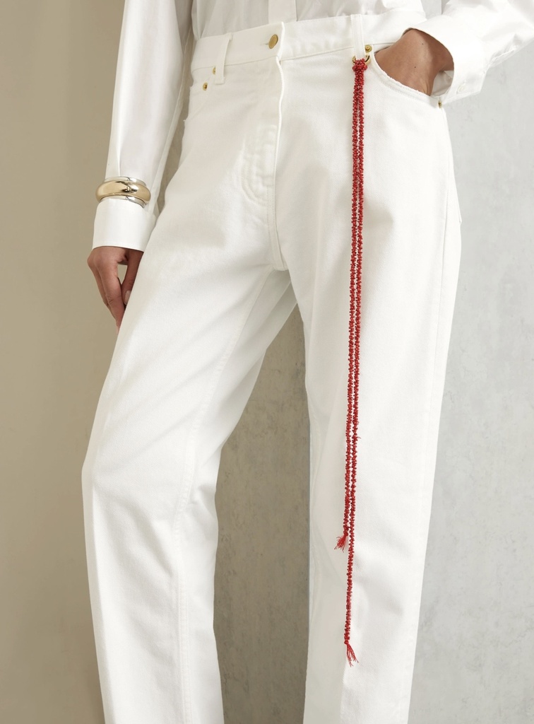 Trousers Naomi - Straight Leg Denim Washed White