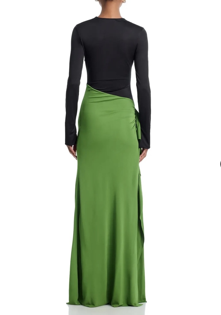 Long Sleeve Ruched Detail Gown