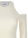 Crewneck Ribbed Knit Open Shoulder