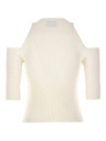 Crewneck Ribbed Knit Open Shoulder