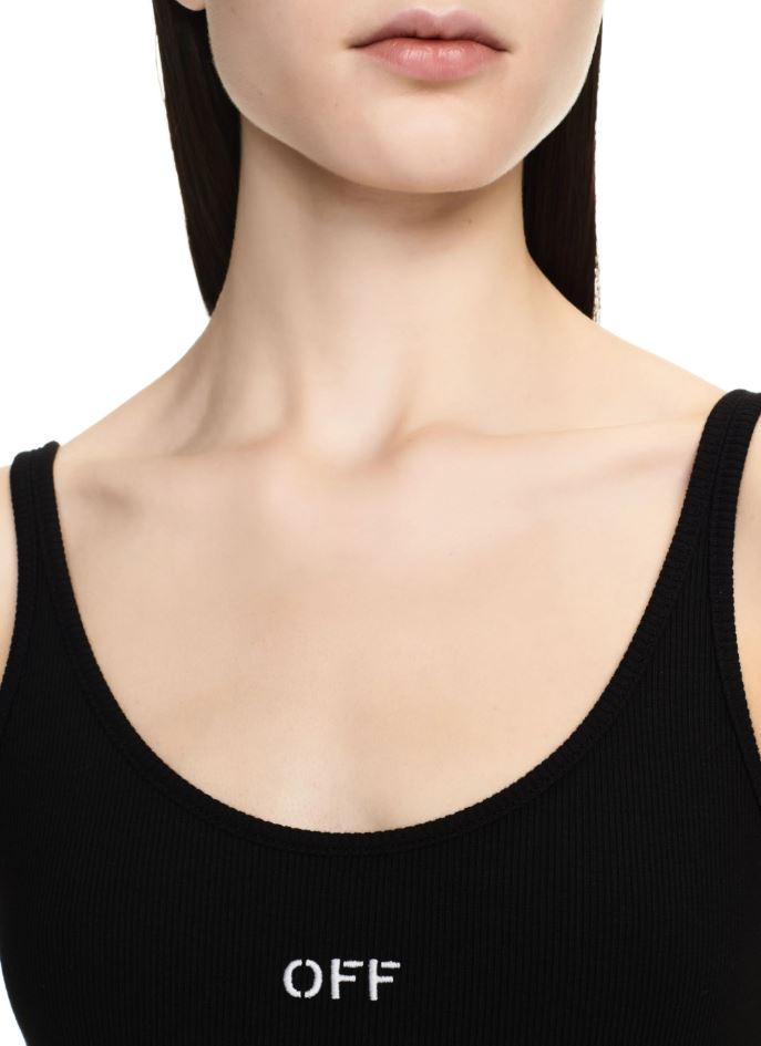 Off Stamp Ribbed Tank Top