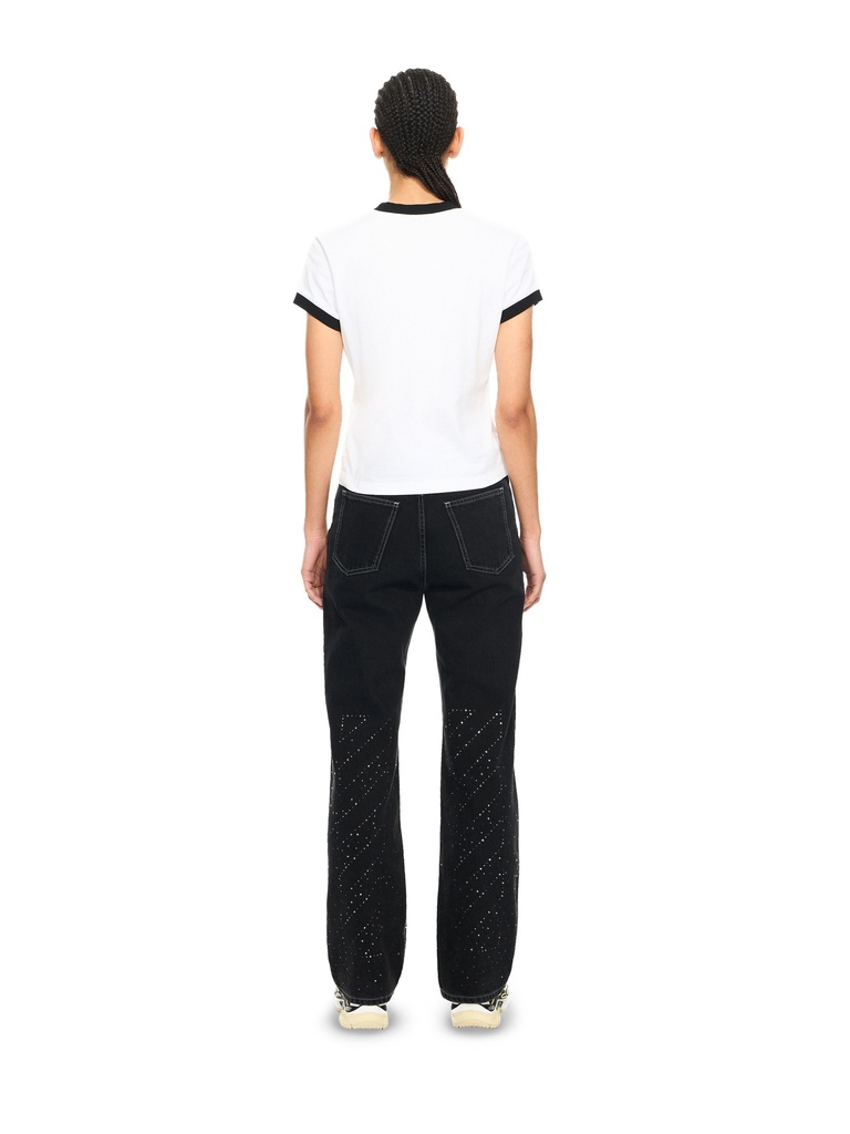 Embroidered Script Fitted T-Shirt