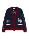 Jacquard Knit Varsity Cardigan