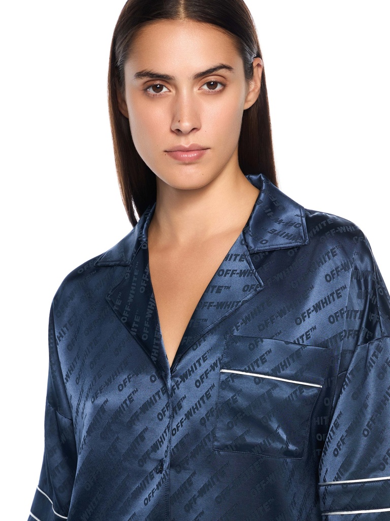 Jacquard Satin Pajama Shirt