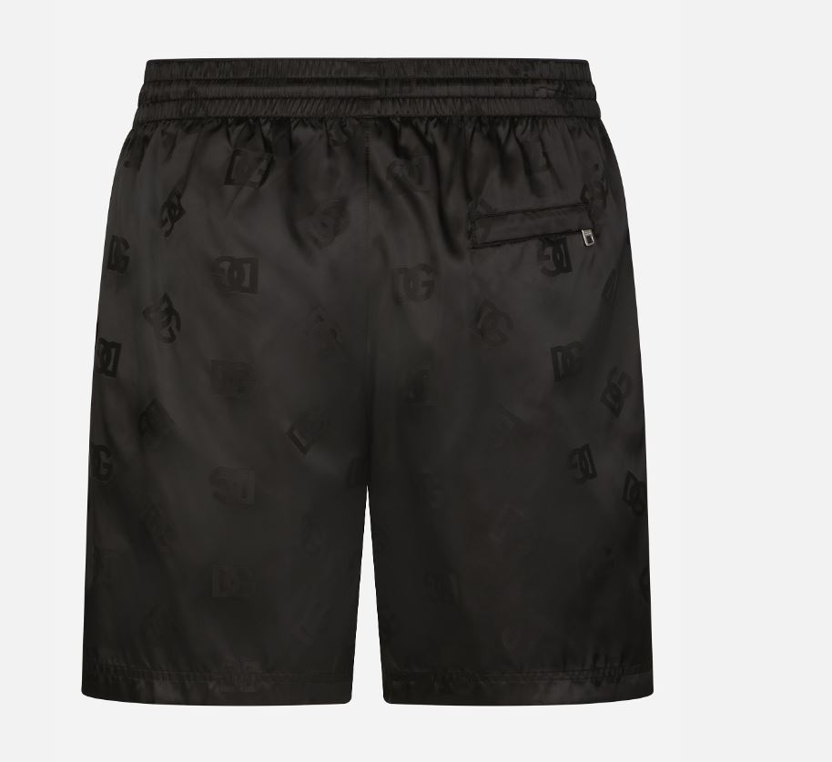 Mid Length Jacquard Swim Trunks With DG Monogram