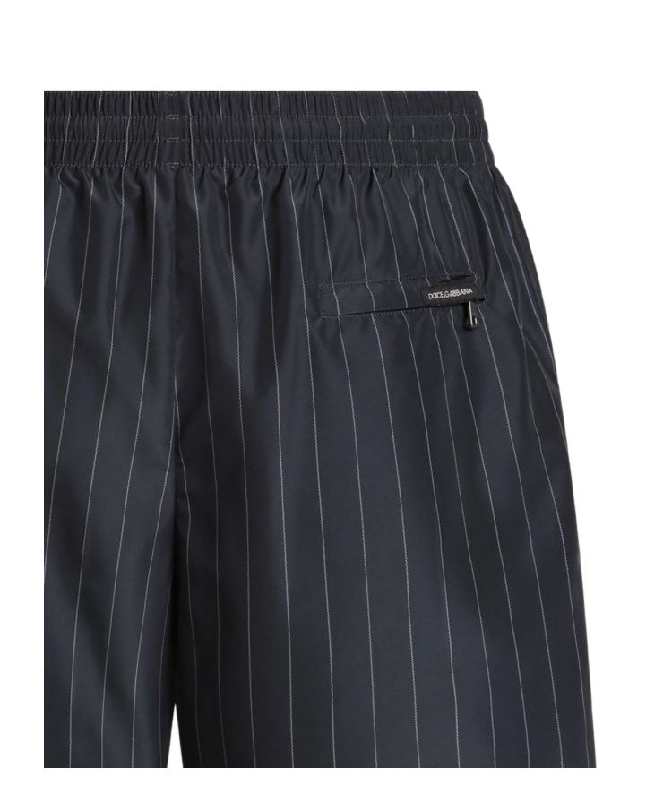 Striped Pattern Drawstring Swim Shorts