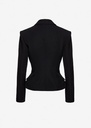 Tailored Wool Peplum Blazer In Black