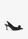 Rose Slingback Pumps In Black Leather